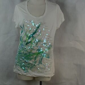 Olsen Europe Sequin T Shirt SZ 10